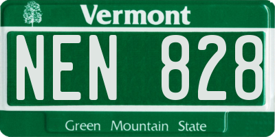 VT license plate NEN828