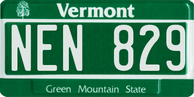 VT license plate NEN829