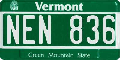 VT license plate NEN836