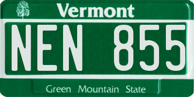 VT license plate NEN855