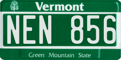 VT license plate NEN856