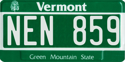 VT license plate NEN859