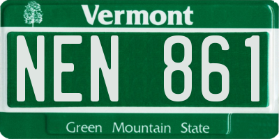 VT license plate NEN861