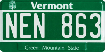 VT license plate NEN863