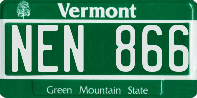 VT license plate NEN866