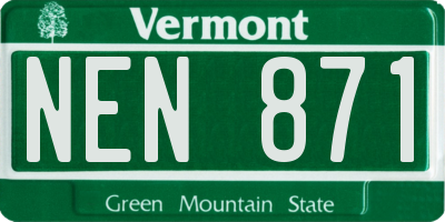 VT license plate NEN871