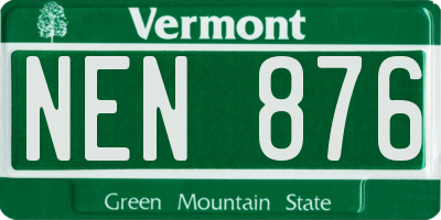 VT license plate NEN876