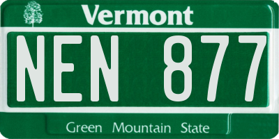 VT license plate NEN877