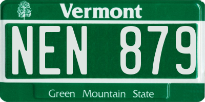 VT license plate NEN879
