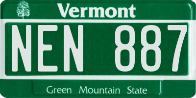 VT license plate NEN887