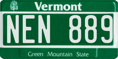 VT license plate NEN889