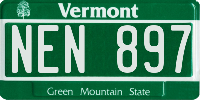 VT license plate NEN897