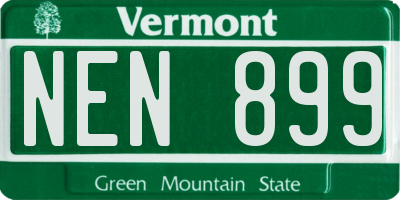 VT license plate NEN899