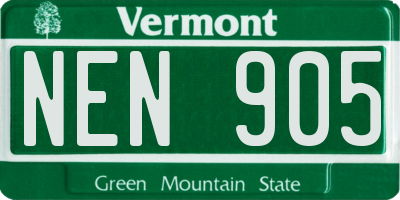 VT license plate NEN905