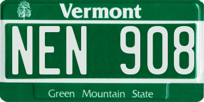 VT license plate NEN908