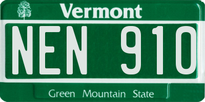 VT license plate NEN910