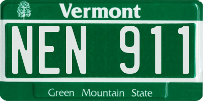 VT license plate NEN911