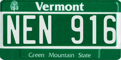 VT license plate NEN916