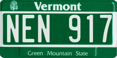VT license plate NEN917
