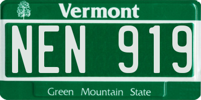 VT license plate NEN919