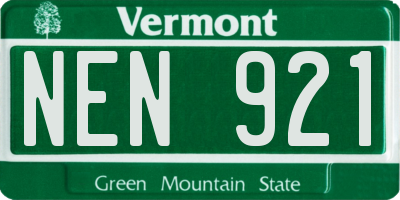 VT license plate NEN921