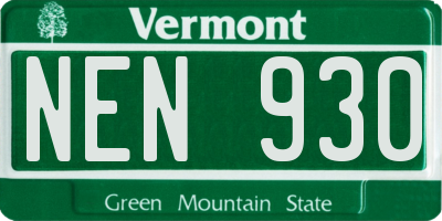VT license plate NEN930