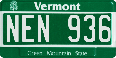 VT license plate NEN936