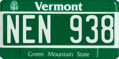 VT license plate NEN938