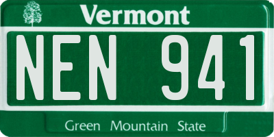 VT license plate NEN941