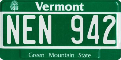 VT license plate NEN942