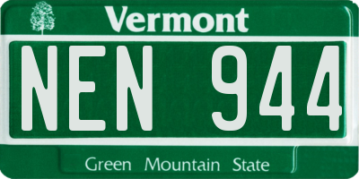 VT license plate NEN944
