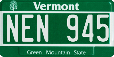 VT license plate NEN945