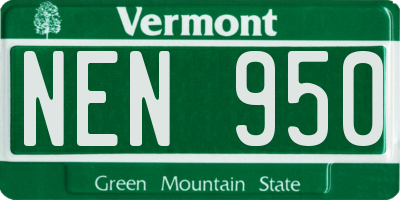 VT license plate NEN950