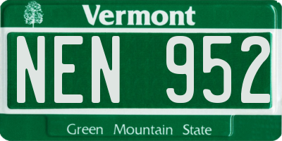 VT license plate NEN952