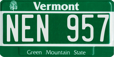 VT license plate NEN957