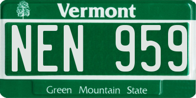 VT license plate NEN959