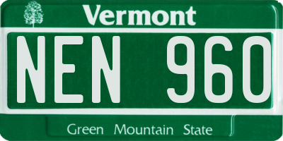 VT license plate NEN960