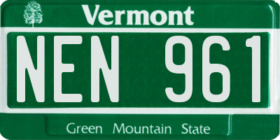 VT license plate NEN961