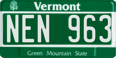 VT license plate NEN963