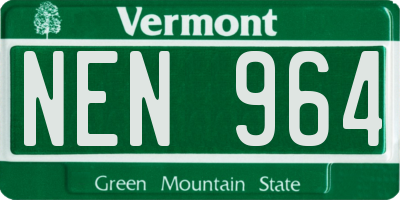 VT license plate NEN964
