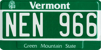 VT license plate NEN966