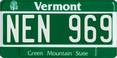 VT license plate NEN969