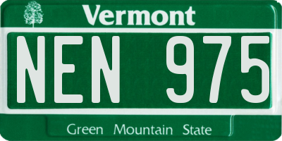 VT license plate NEN975
