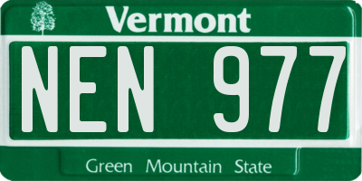 VT license plate NEN977