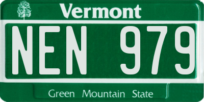 VT license plate NEN979