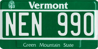 VT license plate NEN990