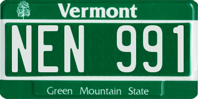 VT license plate NEN991