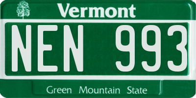VT license plate NEN993