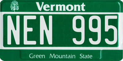 VT license plate NEN995