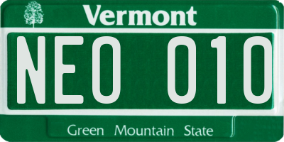 VT license plate NEO010